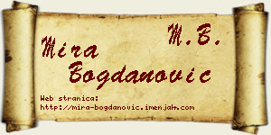Mira Bogdanović vizit kartica